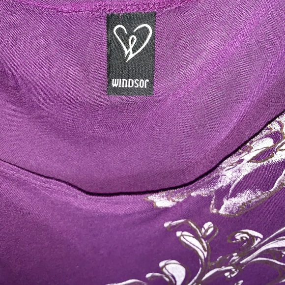 Vibrant Purple Top - Gold & Silver Foil Design - Picture 3 of 3